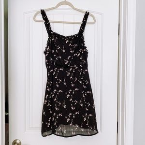 Lulus Black Floral Mini Dress